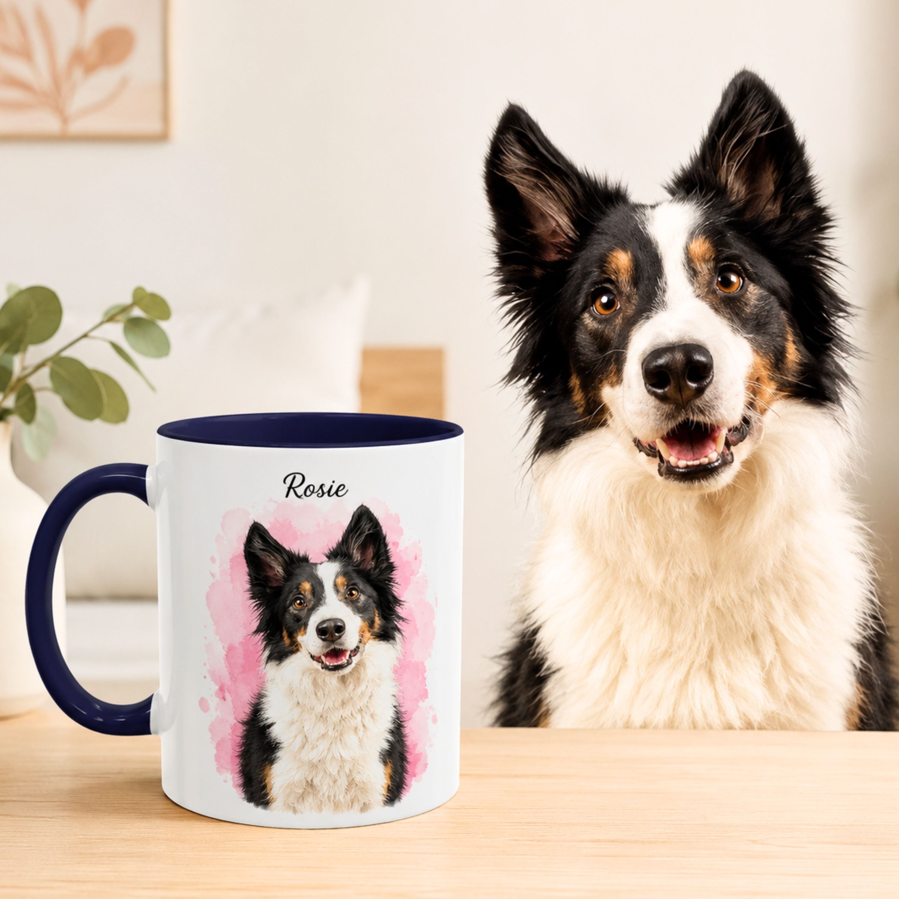 Personalized Watercolor Pet Portrait Mug | Custom Cat & Dog Gift