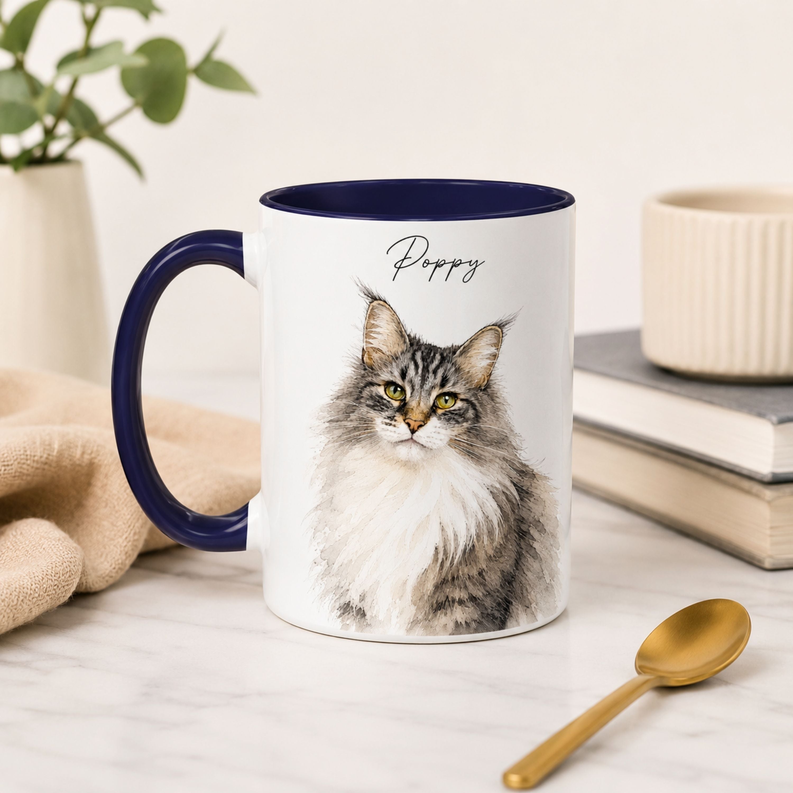 Custom Watercolor Pet Portrait Mug | Personalized Dog & Cat Coffee Cup