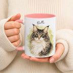 Personalized Watercolor Pet Portrait Mug | Custom Cat & Dog Gift