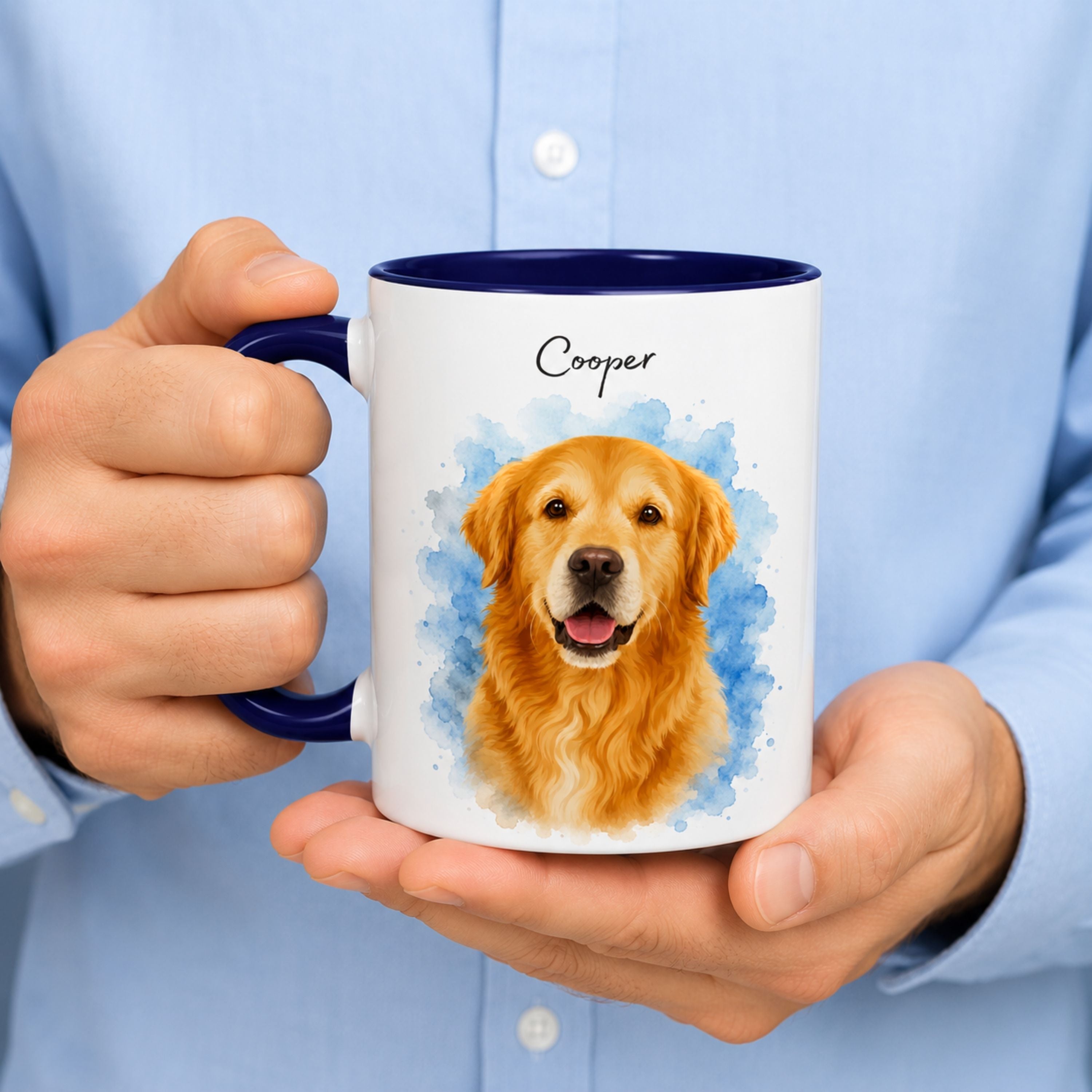 Personalized Watercolor Pet Portrait Mug | Custom Cat & Dog Gift