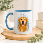 Personalized Watercolor Pet Portrait Mug | Custom Cat & Dog Gift