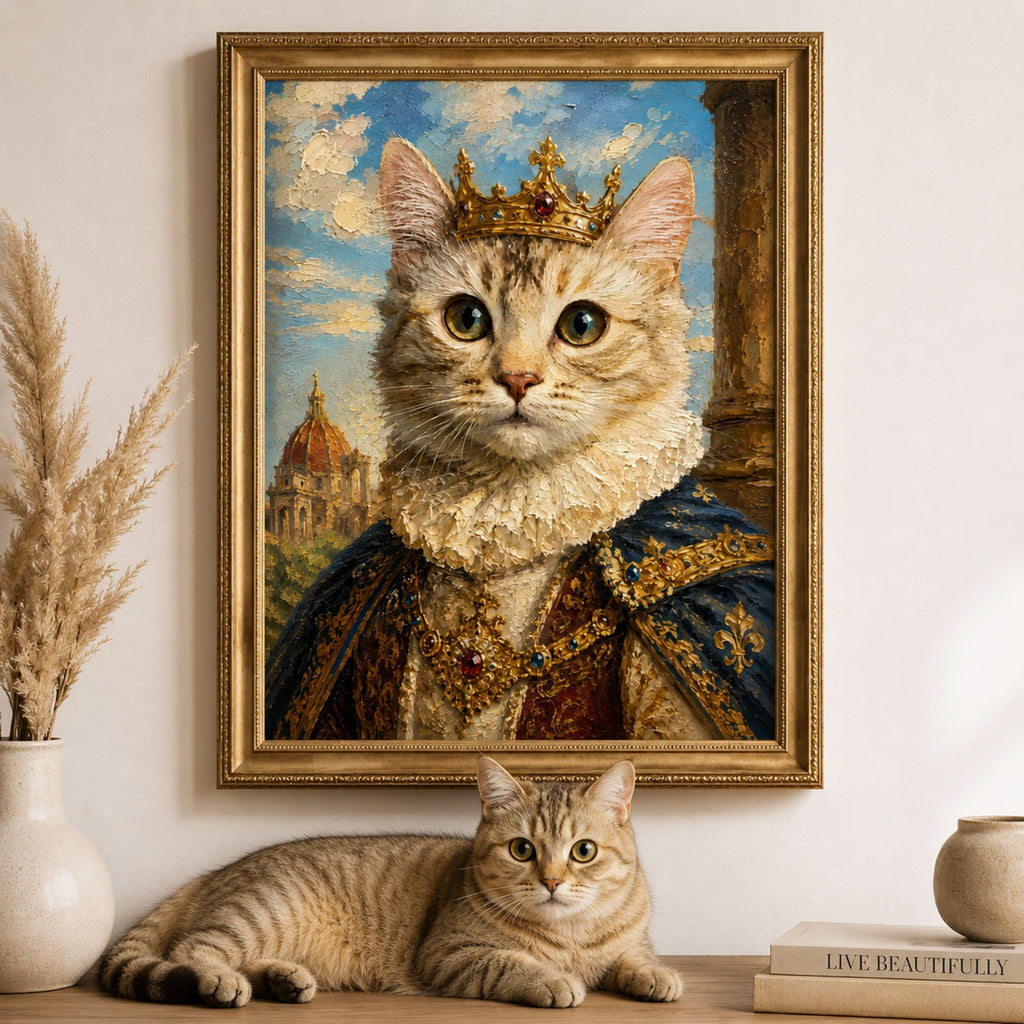 Custom Renaissance Pet Portrait | Royal Oil Painting Gift