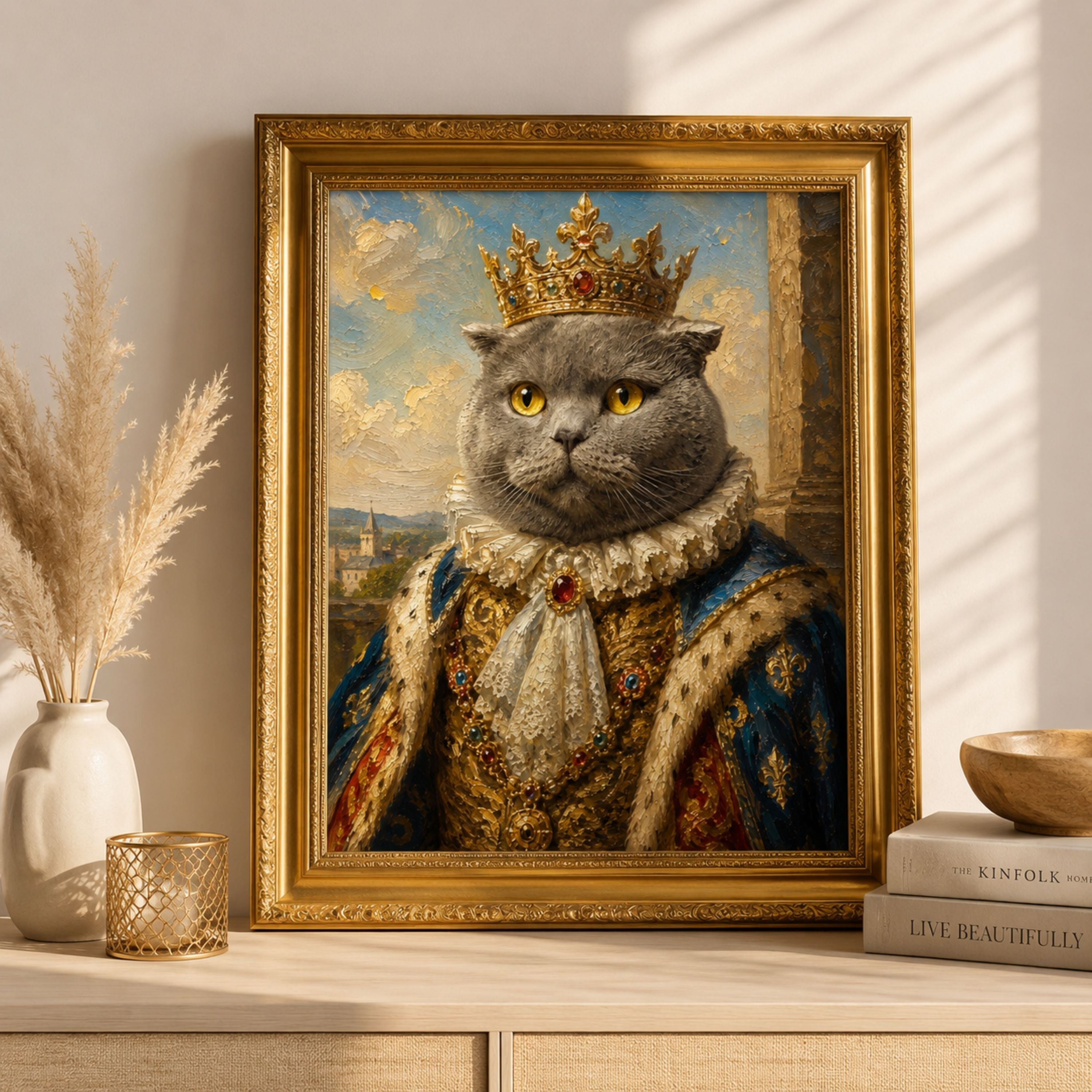Custom Renaissance Pet Portrait | Royal Oil Painting Gift