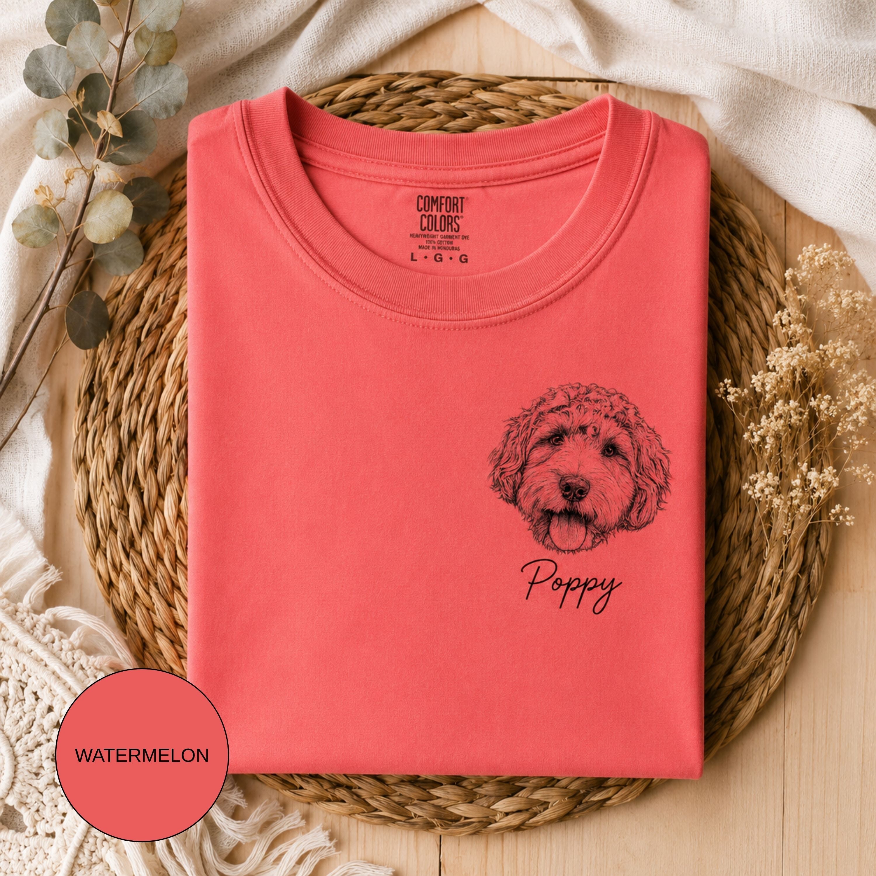 Custom Minimalist Pet Sketch T-Shirt | Personalized Dog Portrait Tee