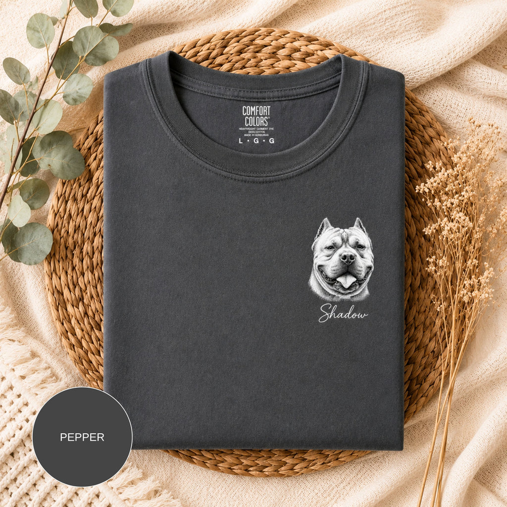Custom Minimalist Pet Sketch T-Shirt | Personalized Dog Portrait Tee