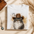 Custom Cat Shirt – Personalized Western Watercolor Portrait