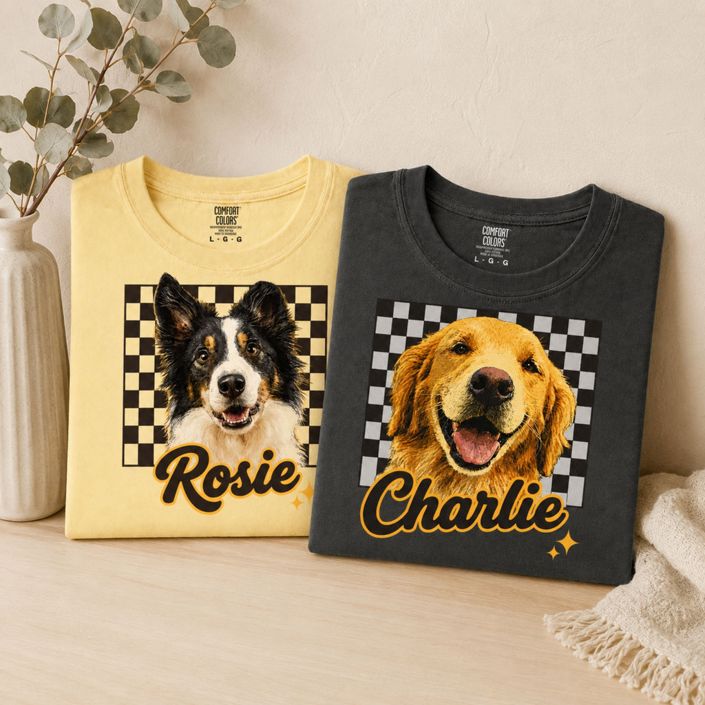 Custom Vintage Retro Pet Shirt | Personalized Dog Graphic Tee