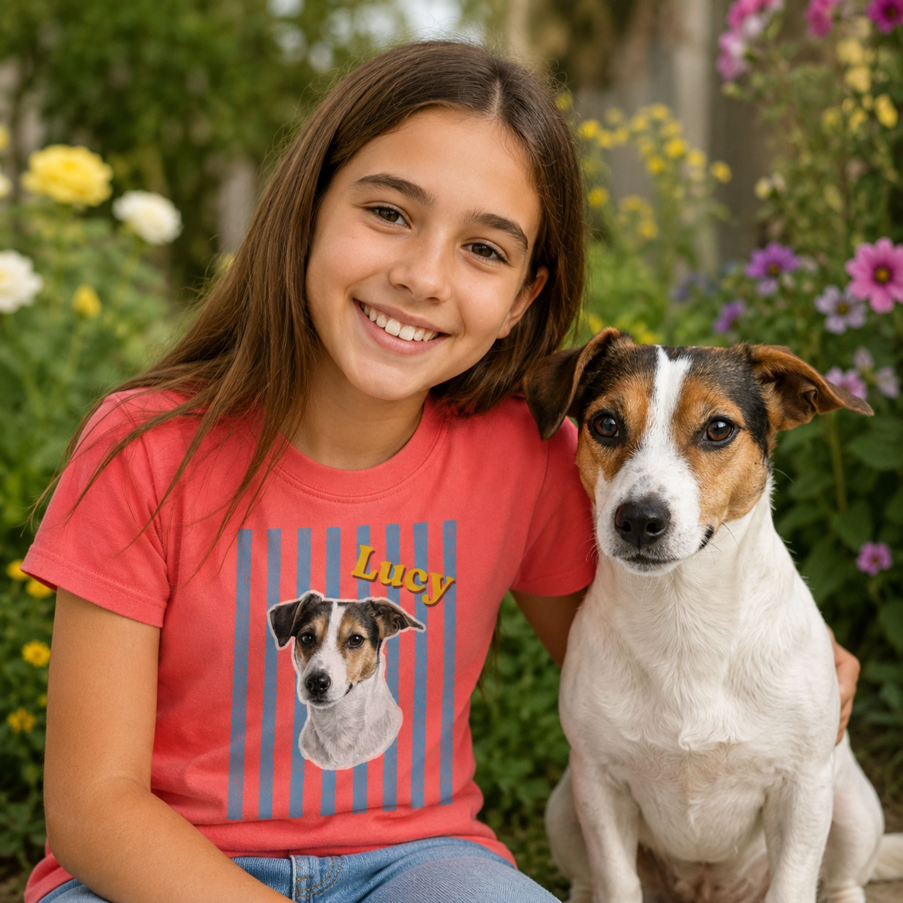 Personalized Vintage Pet Portrait T-Shirt | Custom Dog & Cat Tee