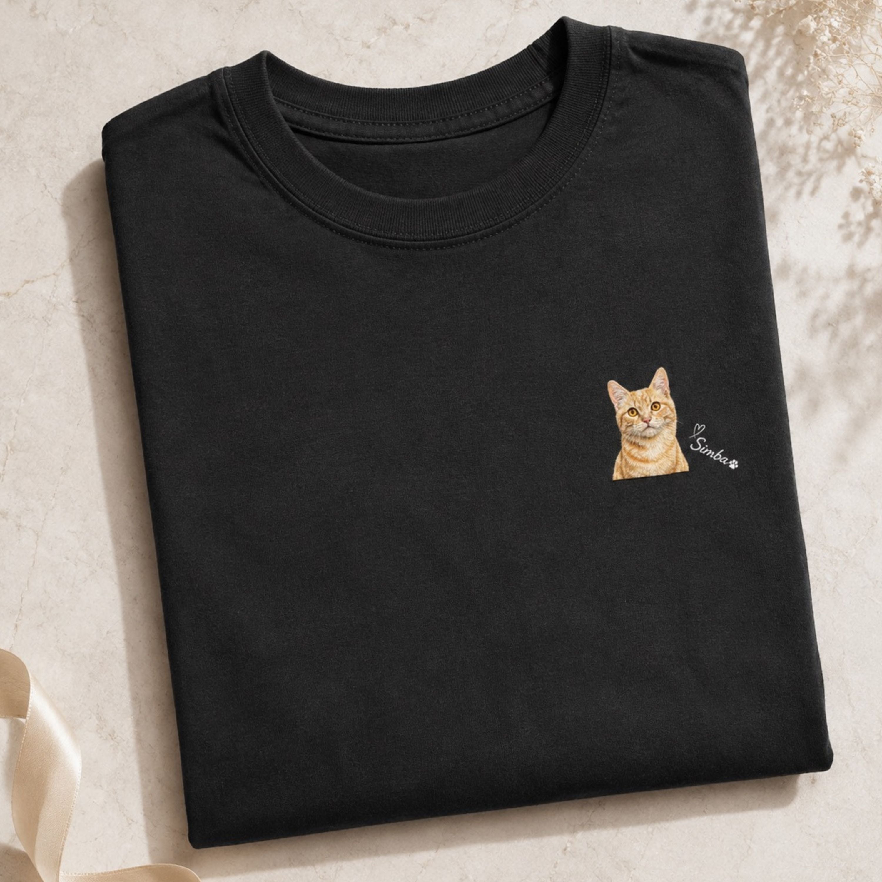 Custom Cat Shirt – Personalized Watercolor Pet Portrait