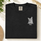 Custom Cat Shirt with Name – Personalized Sketch Portrait