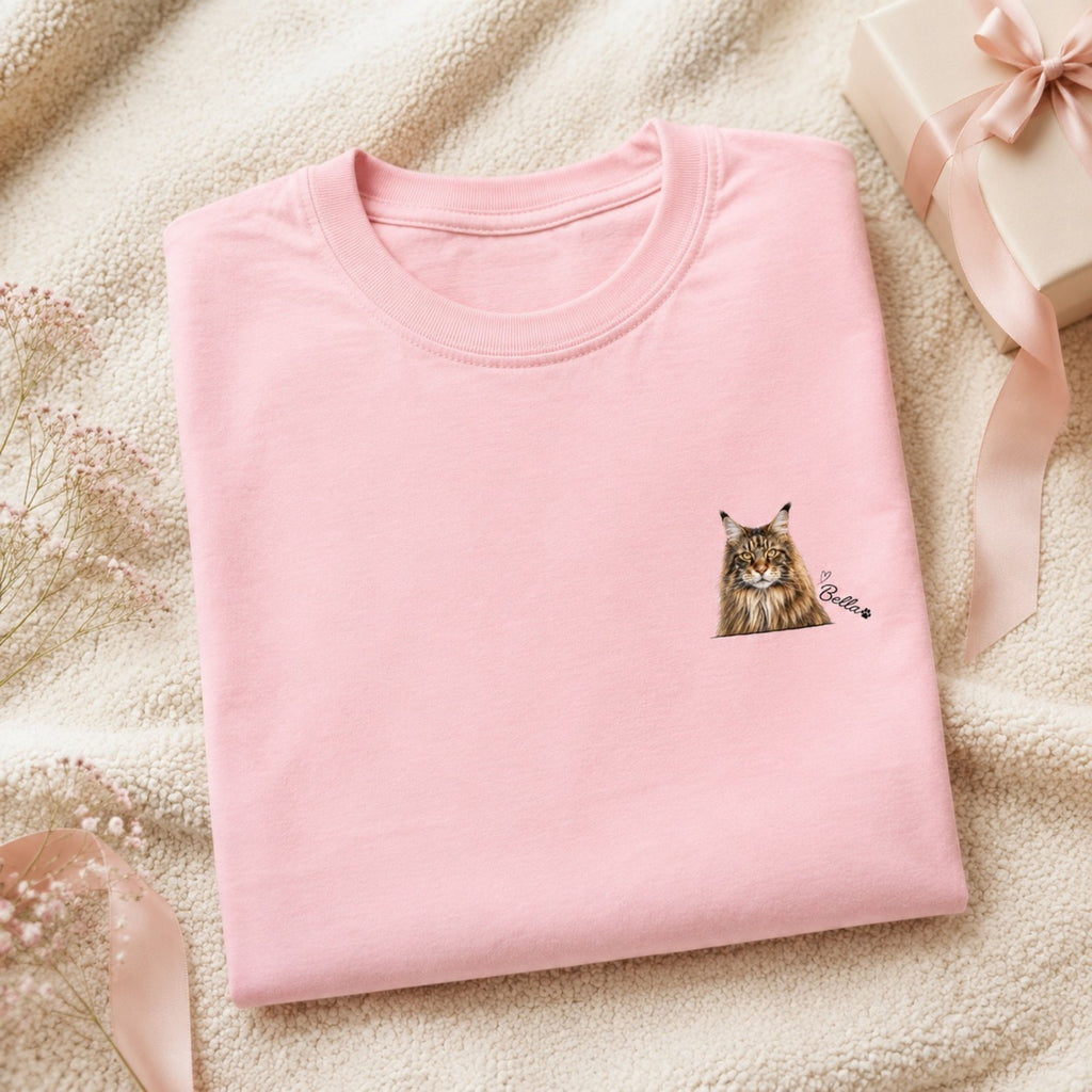 Custom Cat Shirt – Personalized Watercolor Pet Portrait