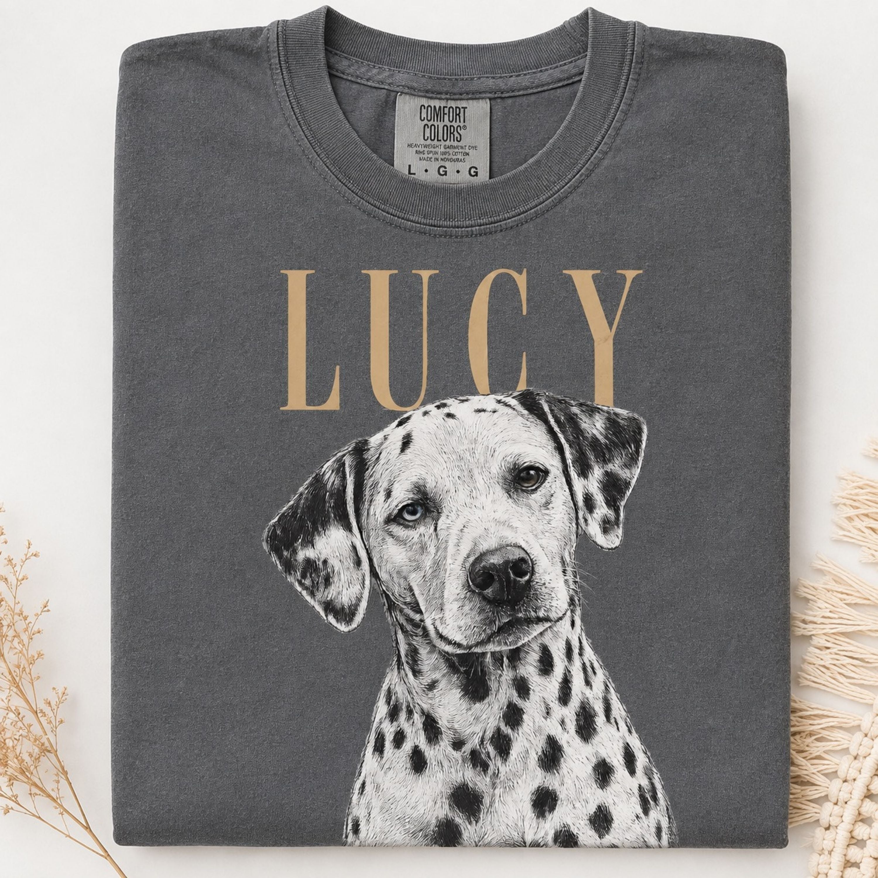 Custom Pet Portrait T-Shirt – Vintage Pencil Sketch