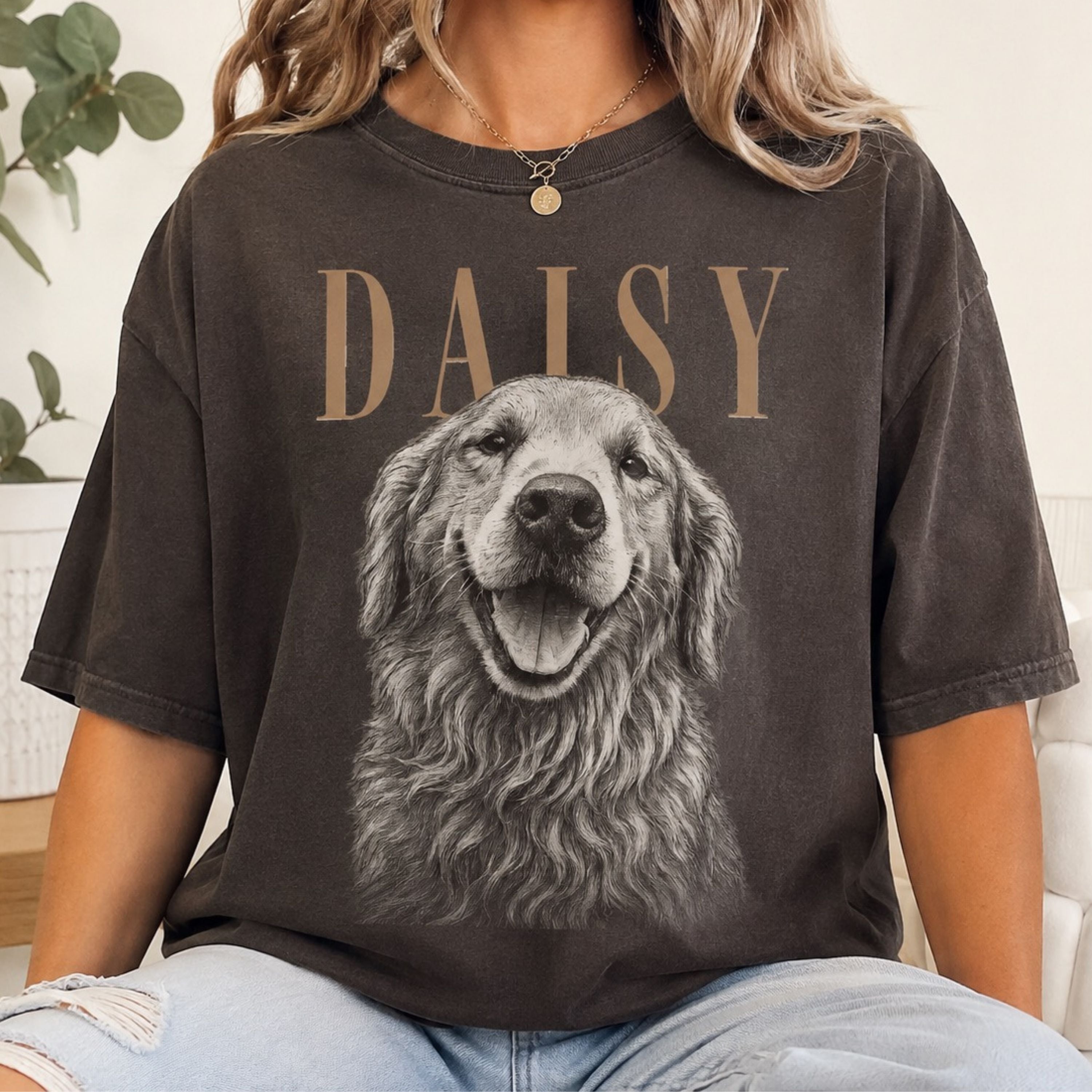 Custom Pet Portrait T-Shirt – Vintage Pencil Sketch