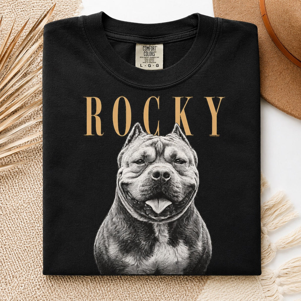 Custom Pet Portrait T-Shirt – Vintage Pencil Sketch