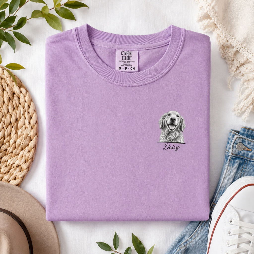 Custom Dog Portrait Shirt – Personalized Sketch Tee