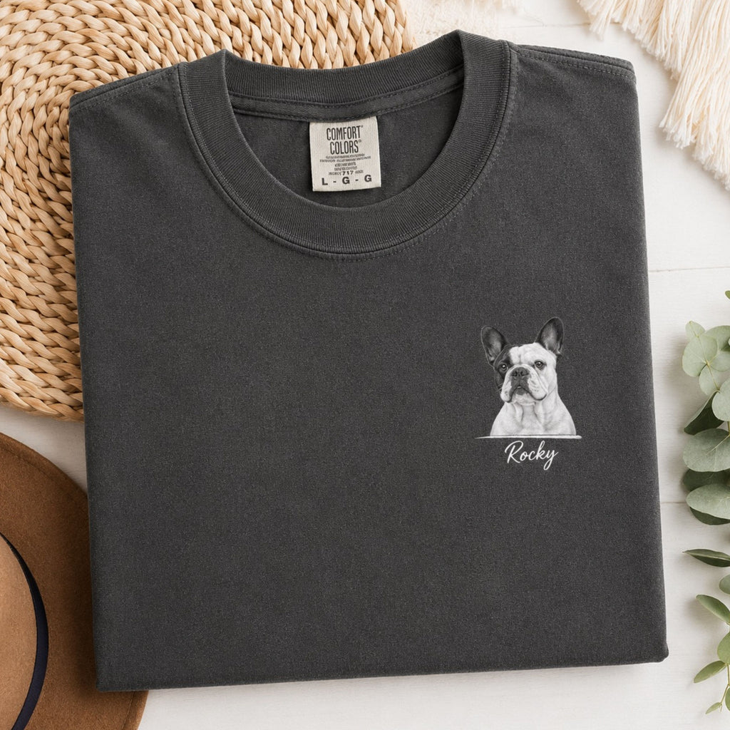 Custom Dog Portrait Shirt – Personalized Sketch Tee
