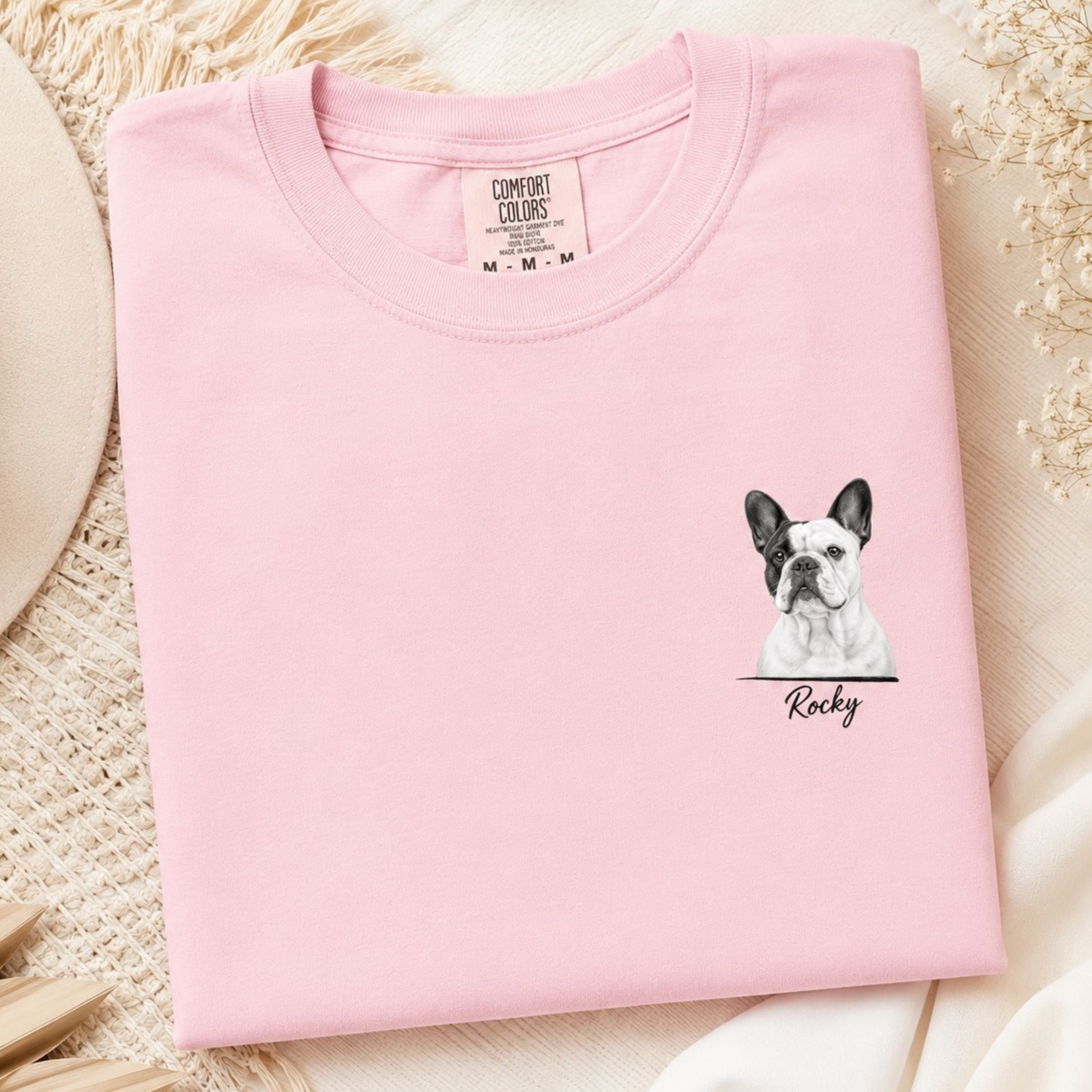 Custom Dog Portrait Shirt – Personalized Sketch Tee