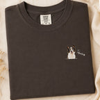 Custom Pet Portrait Shirt – Watercolor Name & Paw Tee
