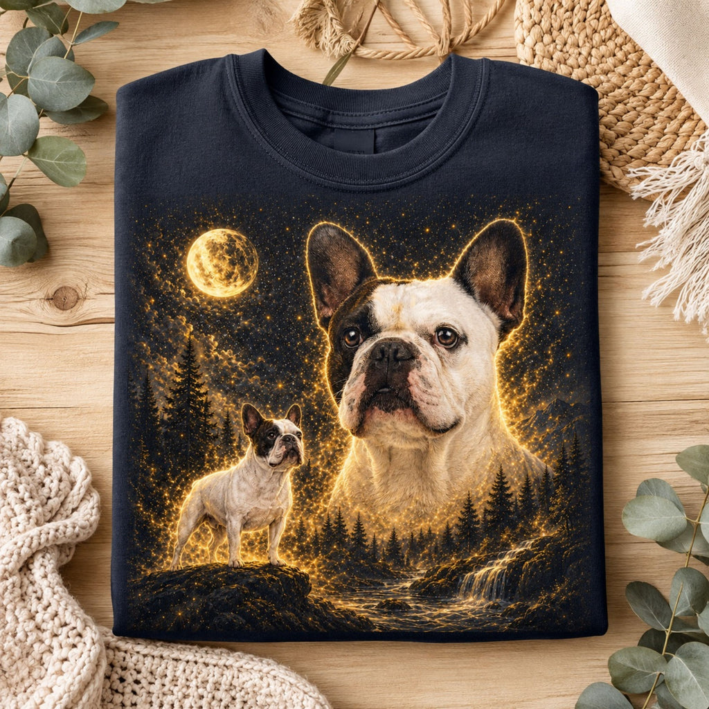 Custom Dog Shirt – Personalized Moon Pet Portrait T-Shirt