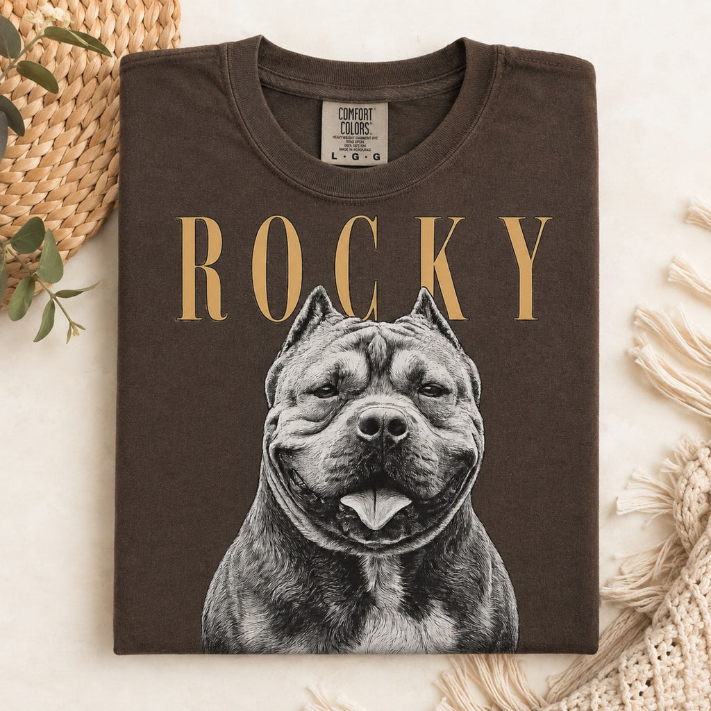 Custom Pet Portrait T-Shirt – Vintage Pencil Sketch