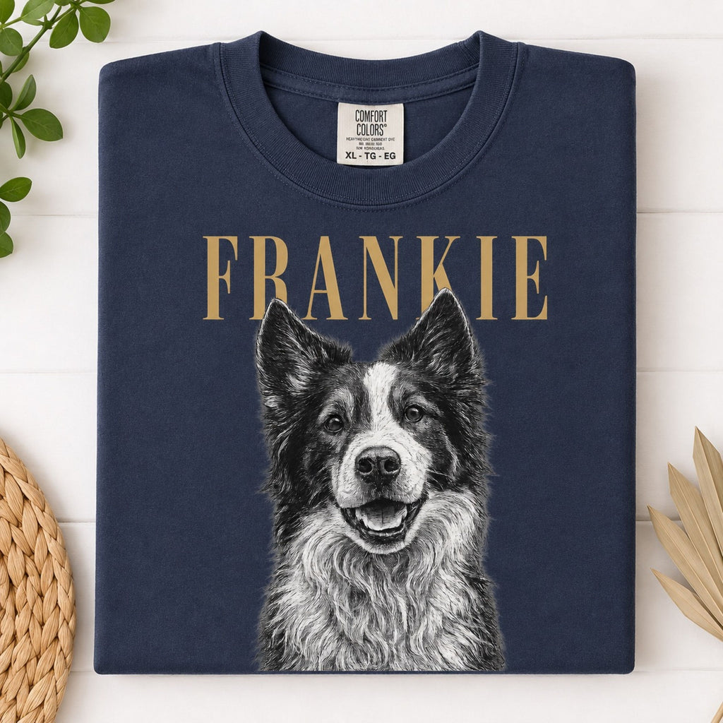 Custom Pet Portrait T-Shirt – Vintage Pencil Sketch
