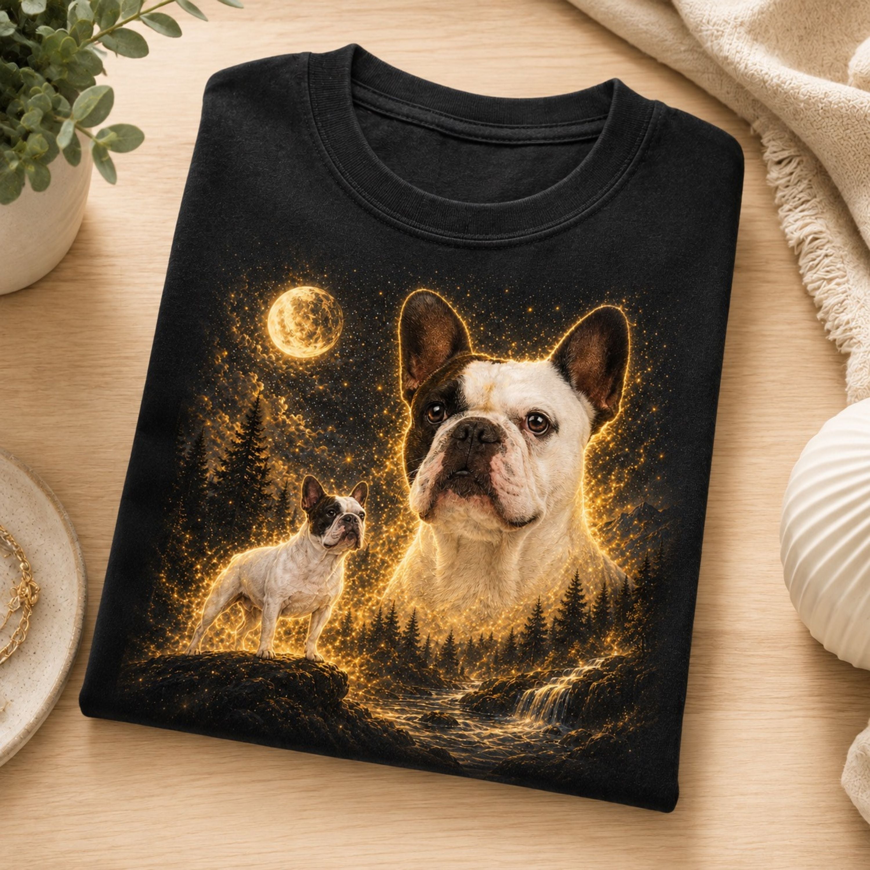 Custom Dog Shirt – Personalized Moon Pet Portrait T-Shirt