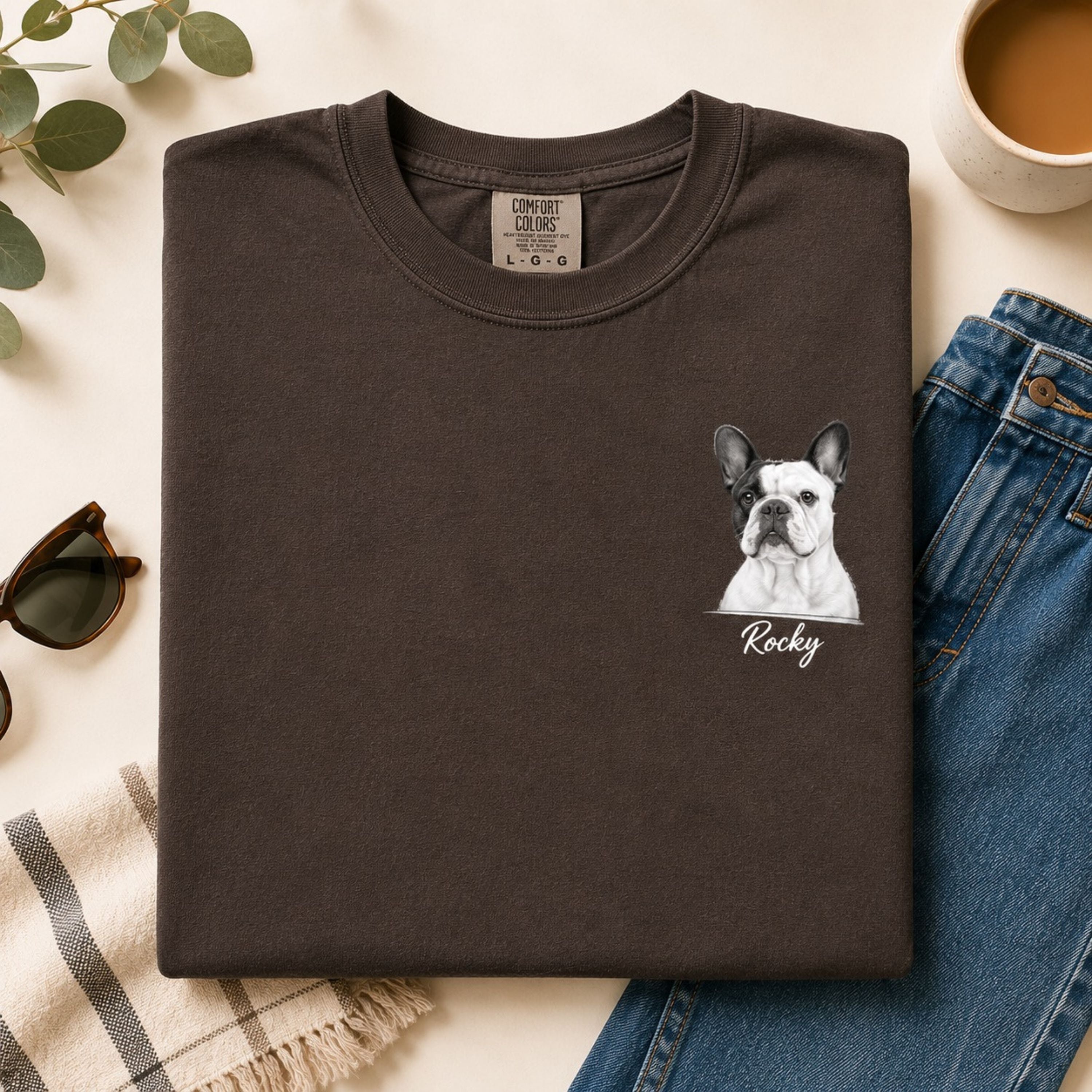 Custom Dog Portrait Shirt – Personalized Sketch Tee