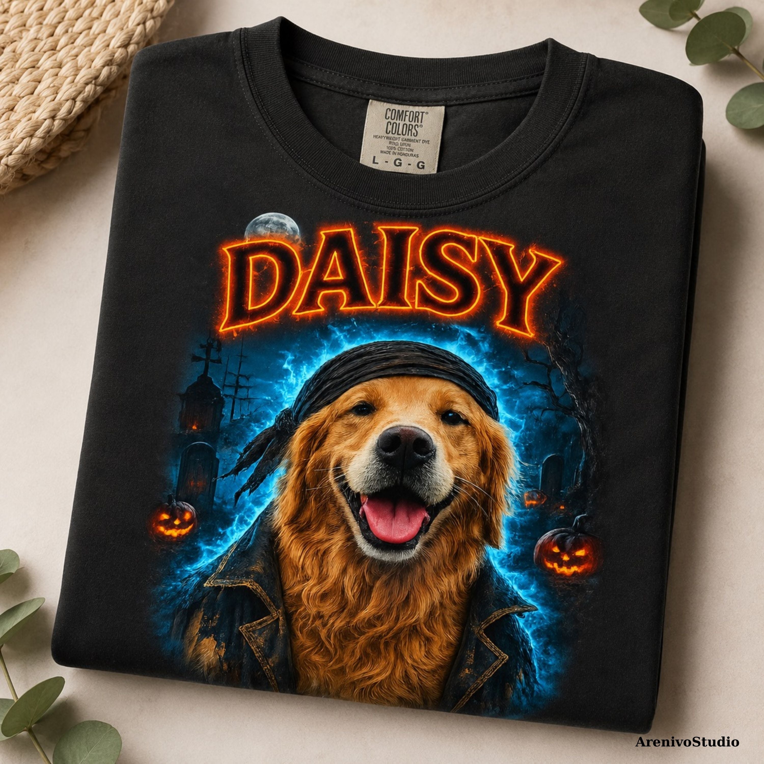 Custom Pet Halloween Shirt – Spooky Portrait T-Shirt