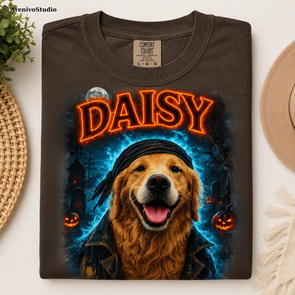 Custom Pet Halloween Shirt – Spooky Portrait T-Shirt