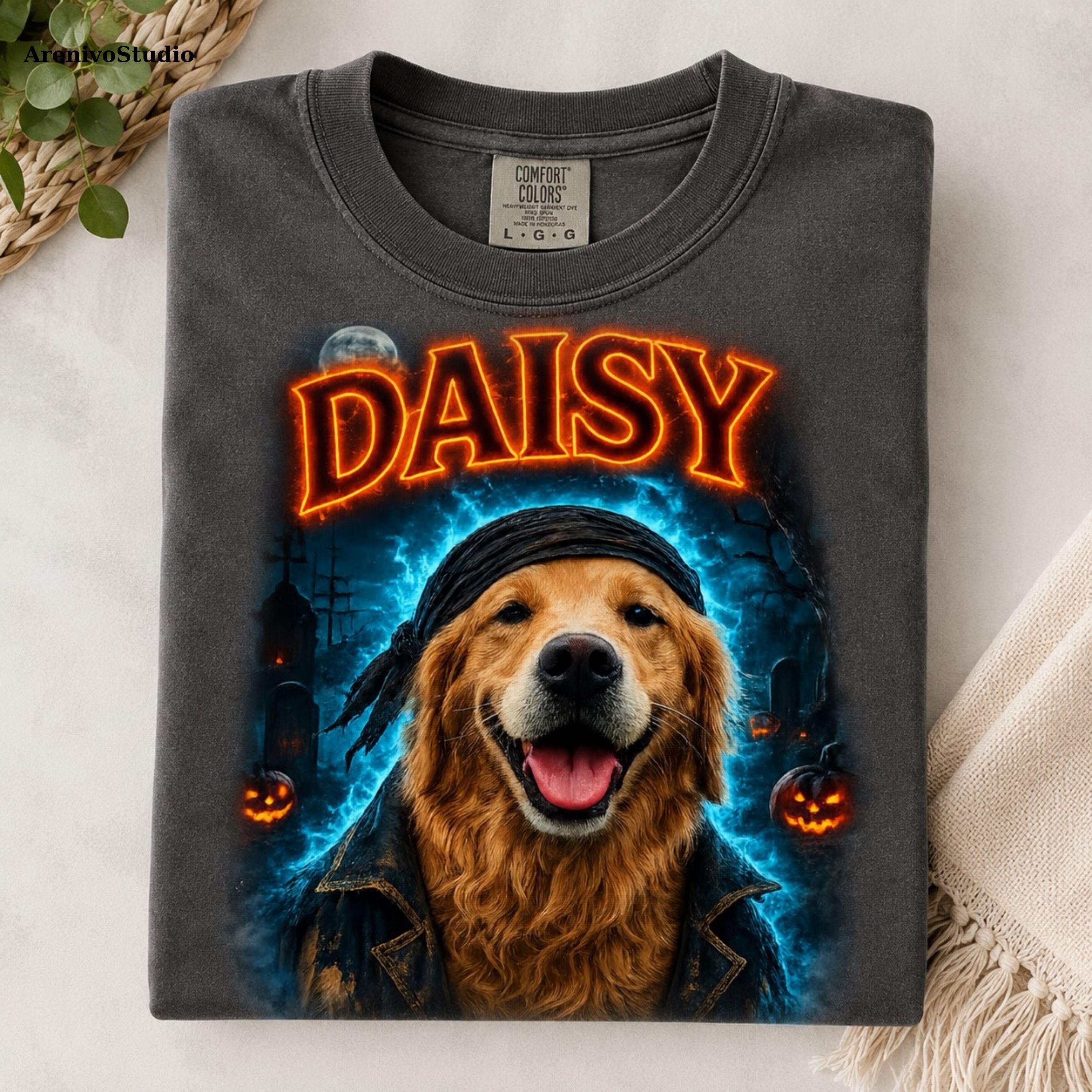 Custom Pet Halloween Shirt – Spooky Portrait T-Shirt
