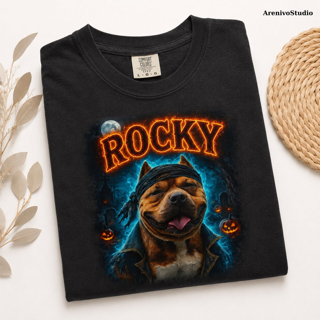 Custom Pet Halloween Shirt – Spooky Portrait T-Shirt