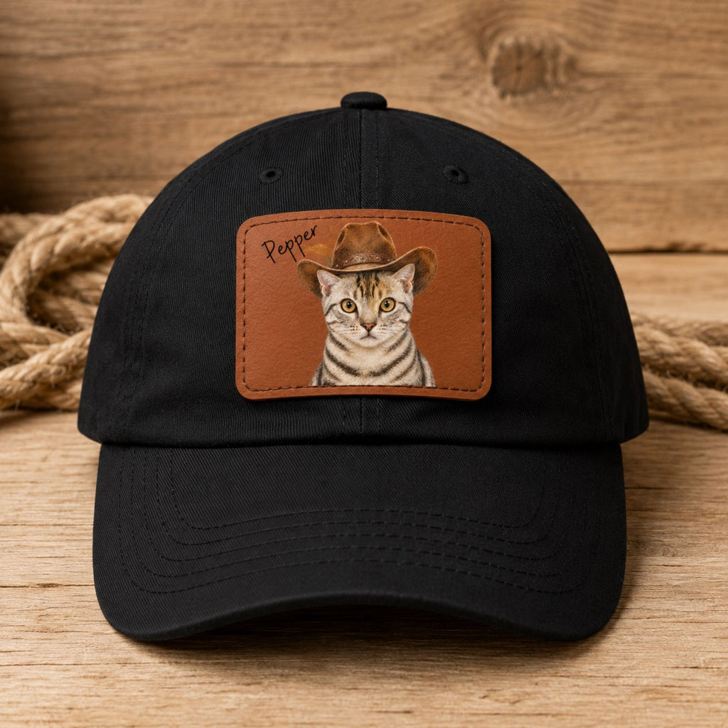 Custom Western Cat Hat – Personalized Pet Portrait Patch