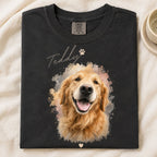 Custom Pet Portrait T-Shirt – Watercolor Dog Memorial