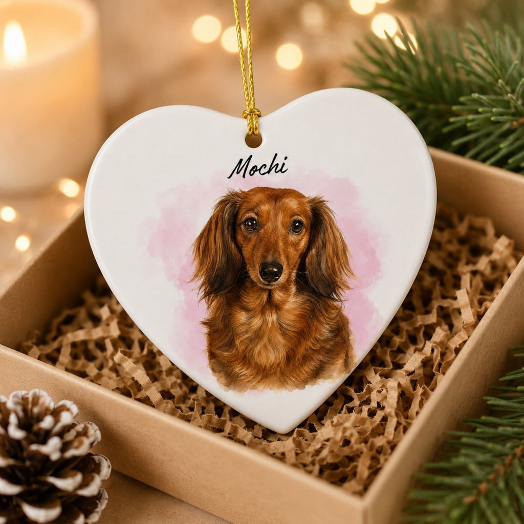 Custom Watercolor Dog Ornament – Personalized Pet Portrait